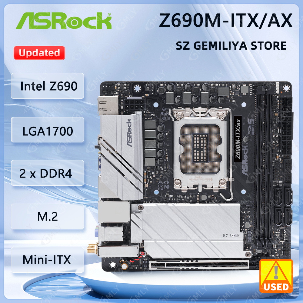 Placa-mãe ASROCK Z690M-ITX/ax  - Lga1700 Itx Motherboard Ddr5 avaliação e preço