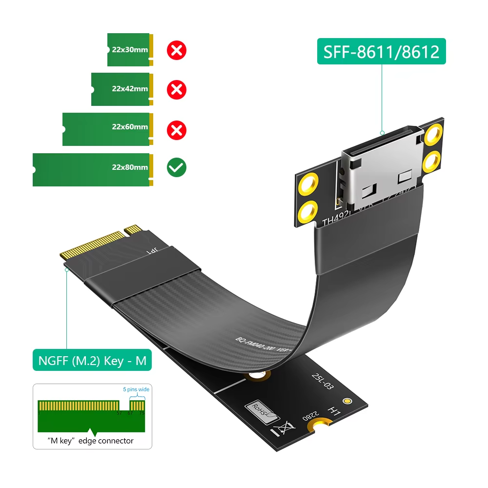 Cabo de extensão M.2 NVME para - Oculink Egpu Mini Pc avaliação e preço